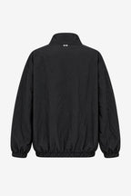 Crinkled Technical Zip Jacket Black