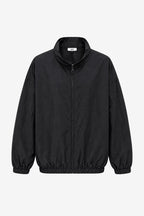 Crinkled Technical Zip Jacket Black