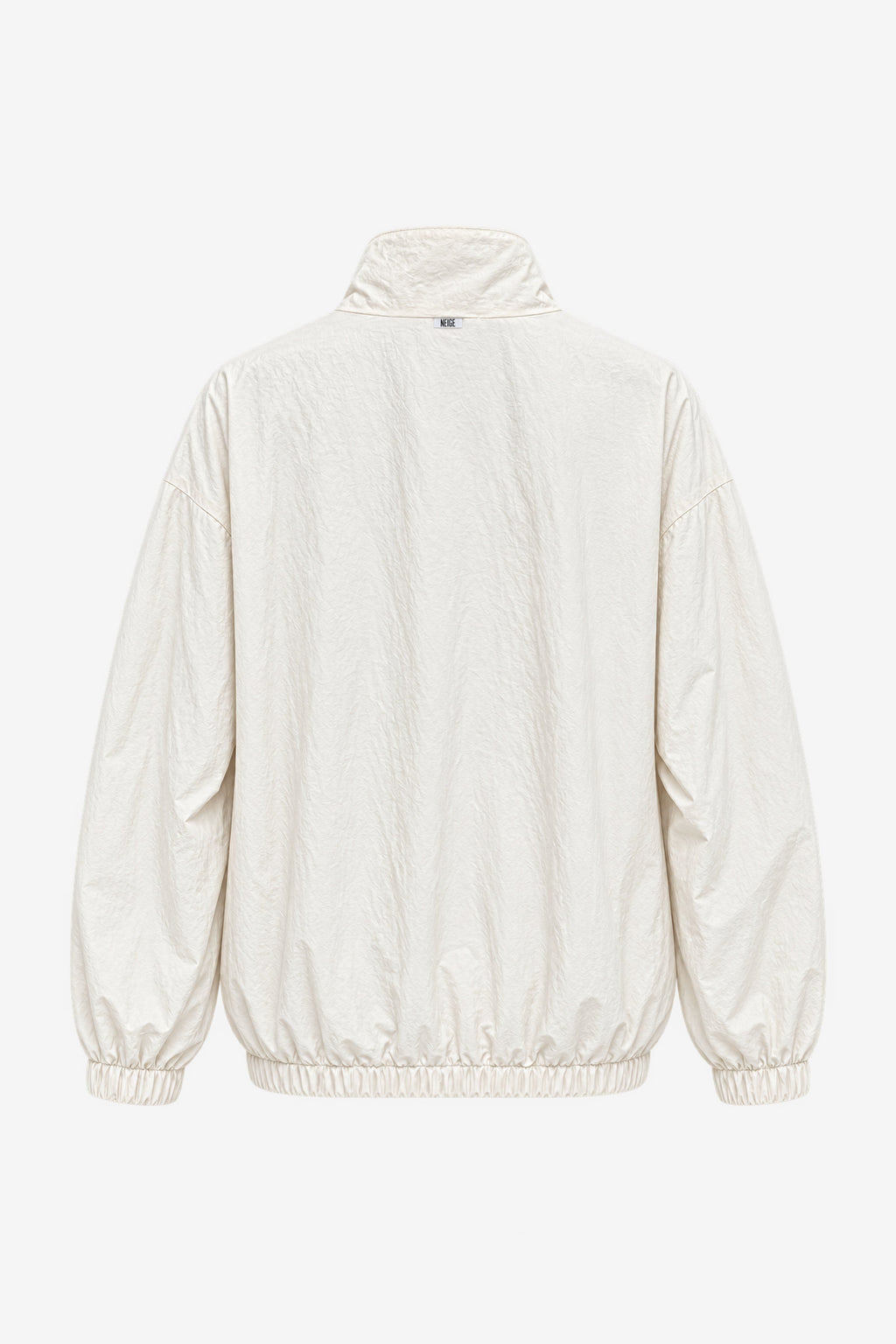 Crinkled Technical Zip Jacket Cream
