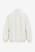 Crinkled Technical Zip Jacket Cream