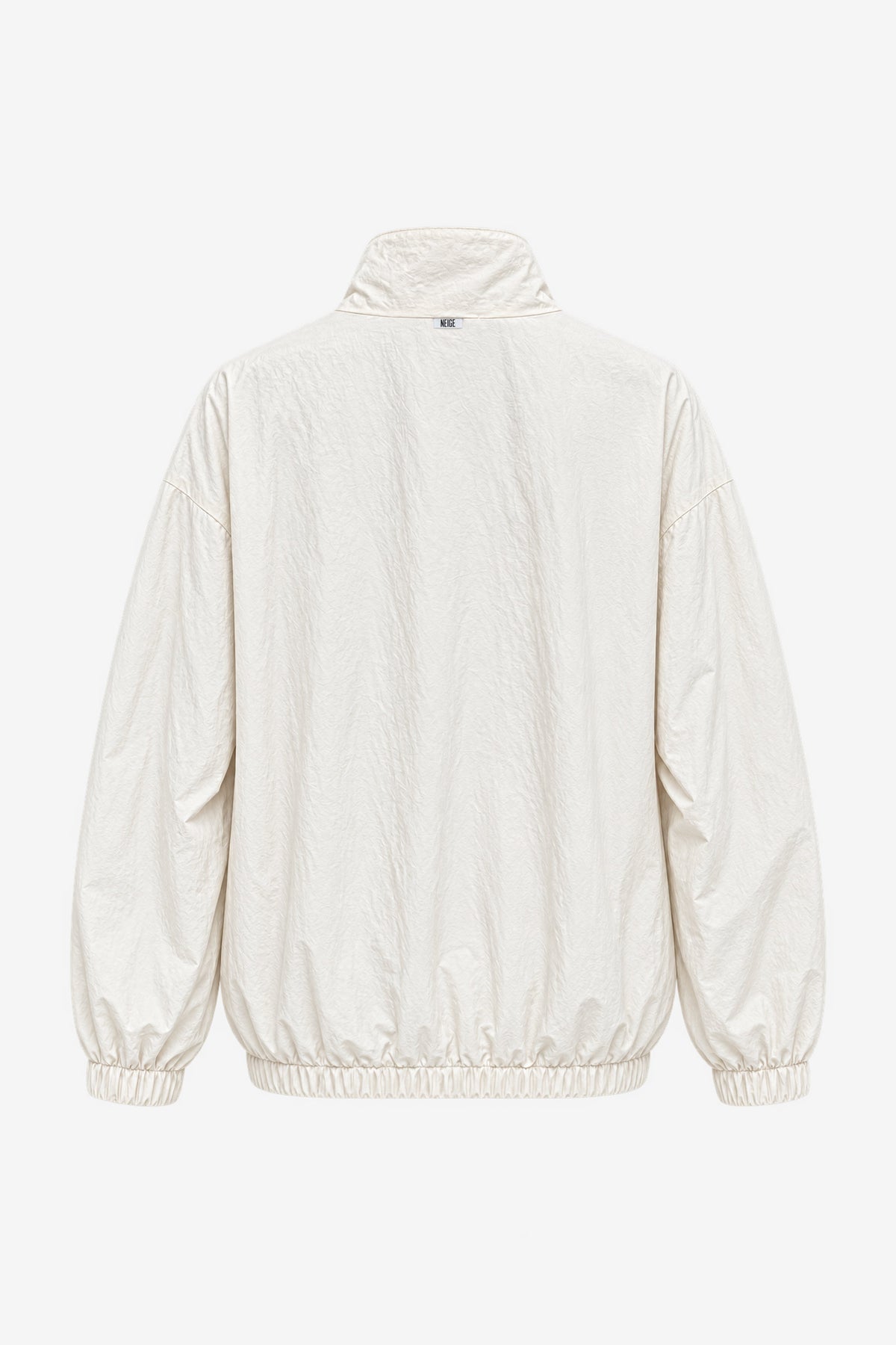 Crinkled Technical Zip Jacket Cream
