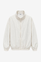 Crinkled Technical Zip Jacket Cream