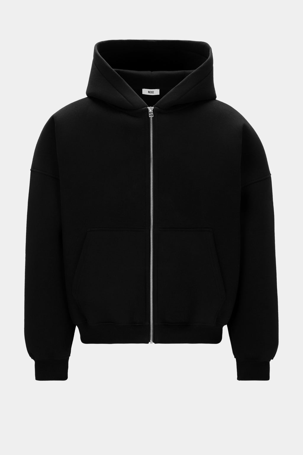 Foam Zip Hoodie Black
