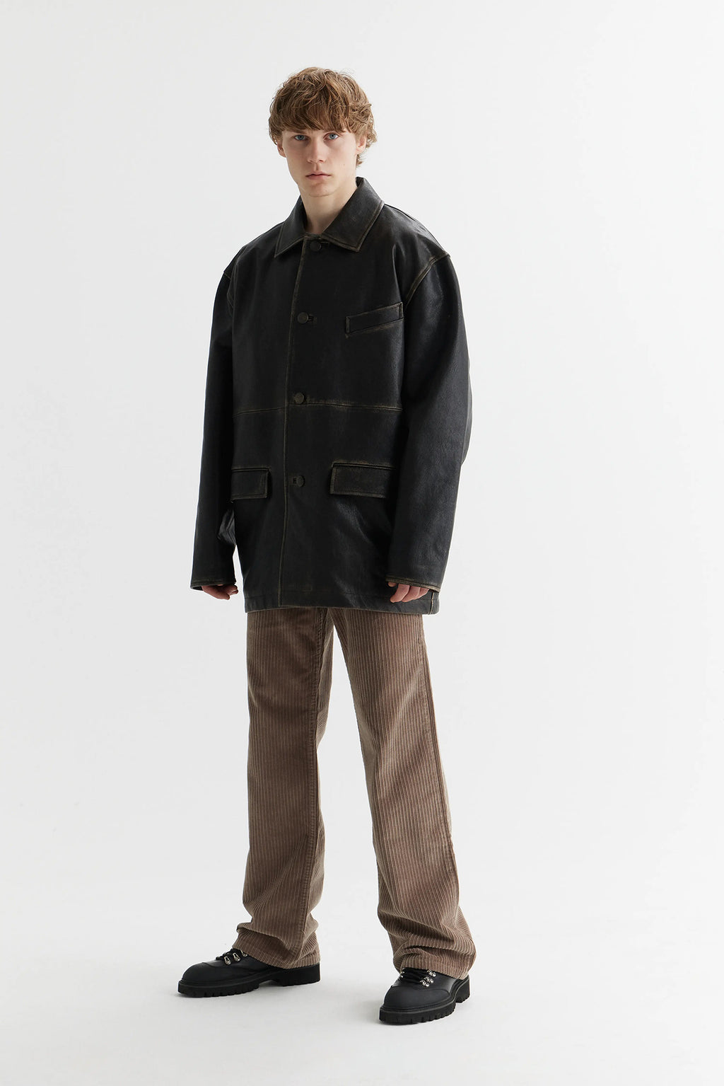 Dad Coat – Distressed Genuine Leather