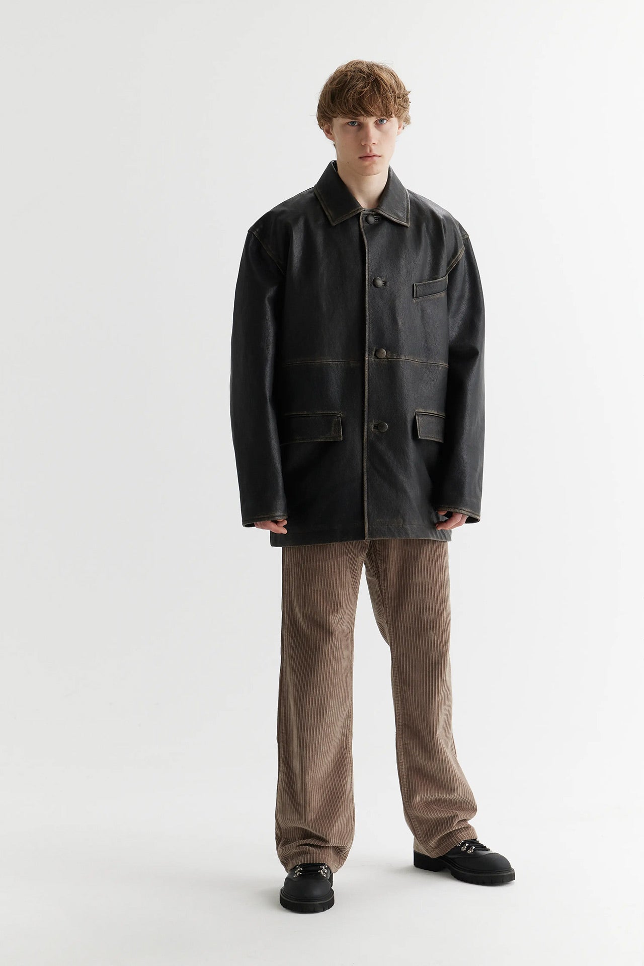 Dad Coat – Distressed Genuine Leather
