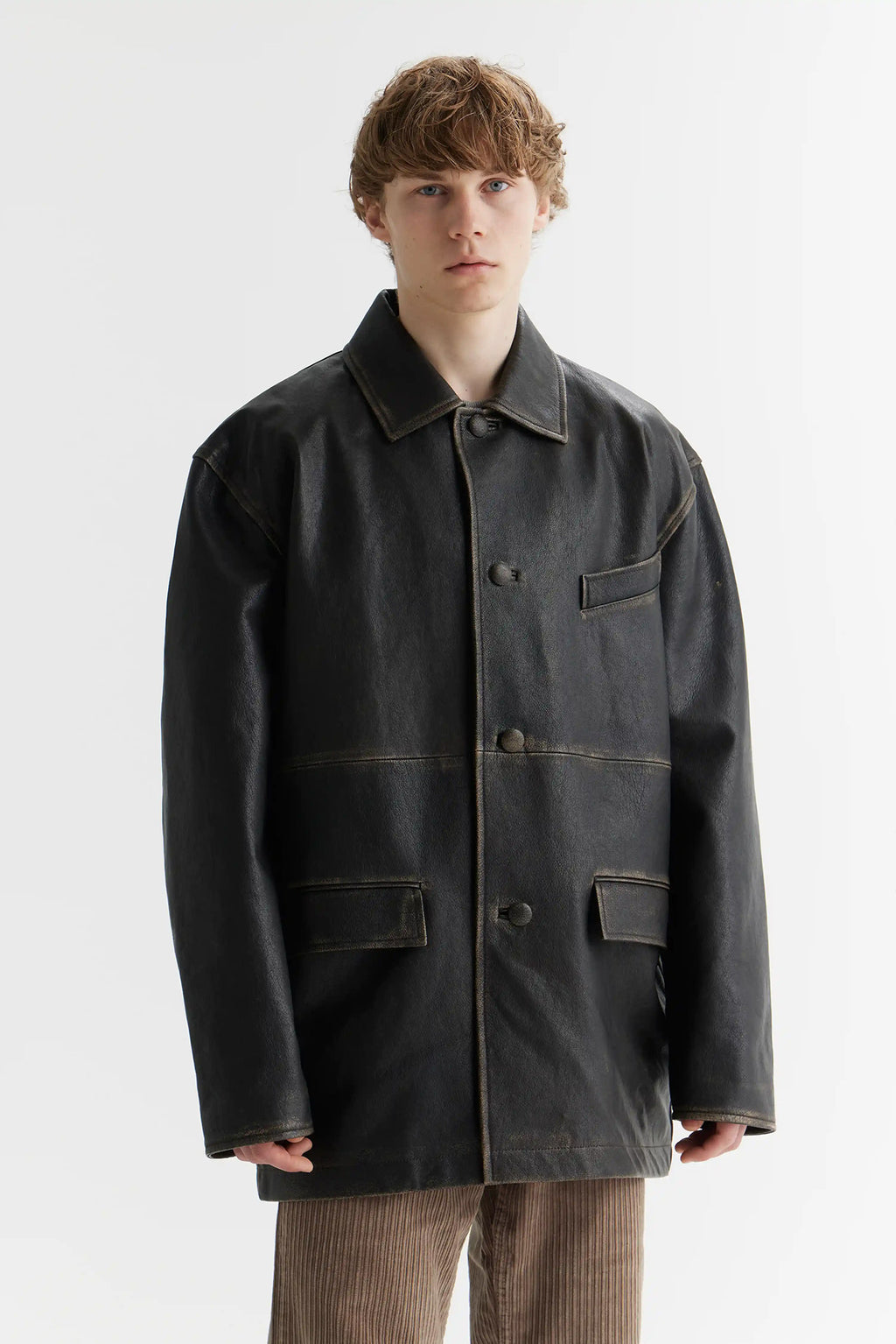 Dad Coat – Distressed Genuine Leather