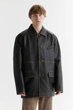Dad Coat – Distressed Genuine Leather