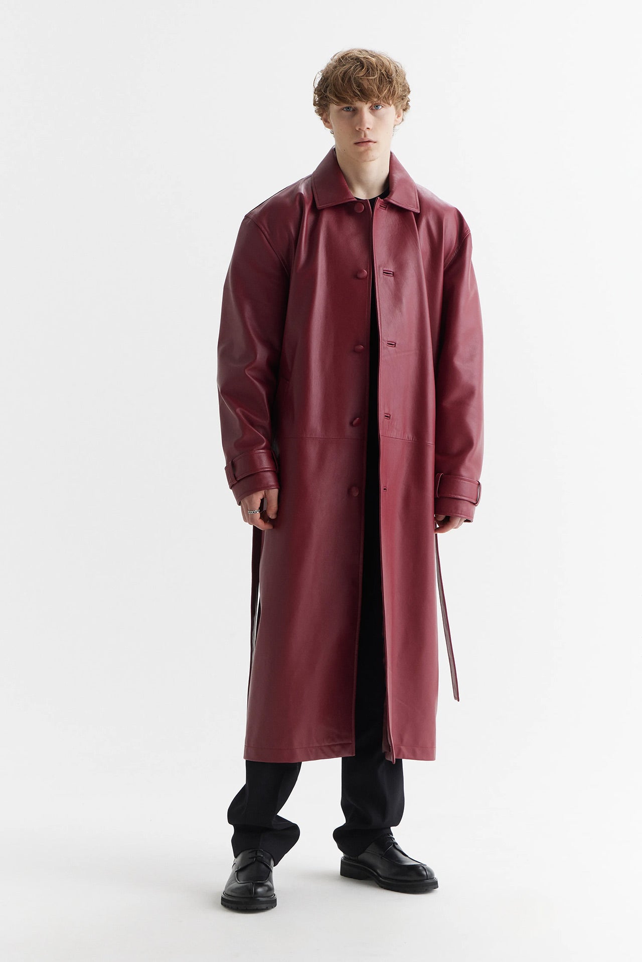 His/Her Coat - Burgundy Genuine Leather