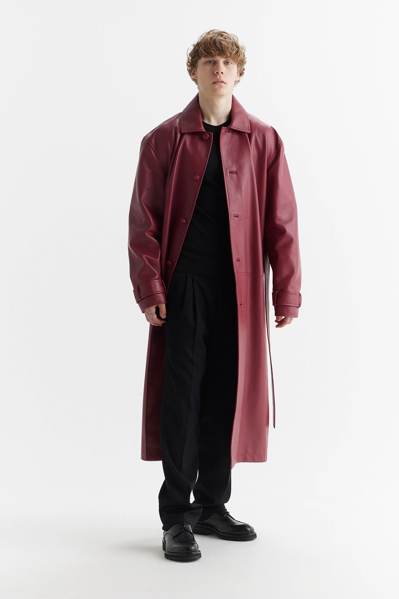 His/Her Coat - Burgundy Genuine Leather