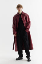 His/Her Coat - Burgundy Genuine Leather