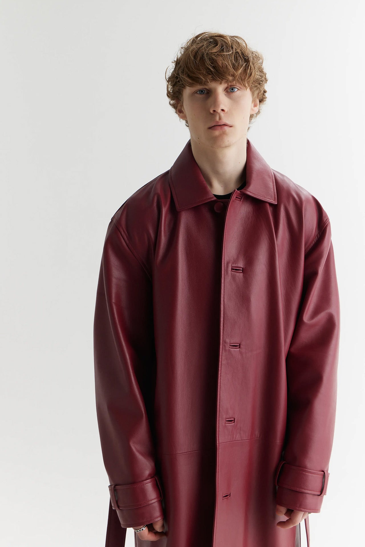 His/Her Coat - Burgundy Genuine Leather