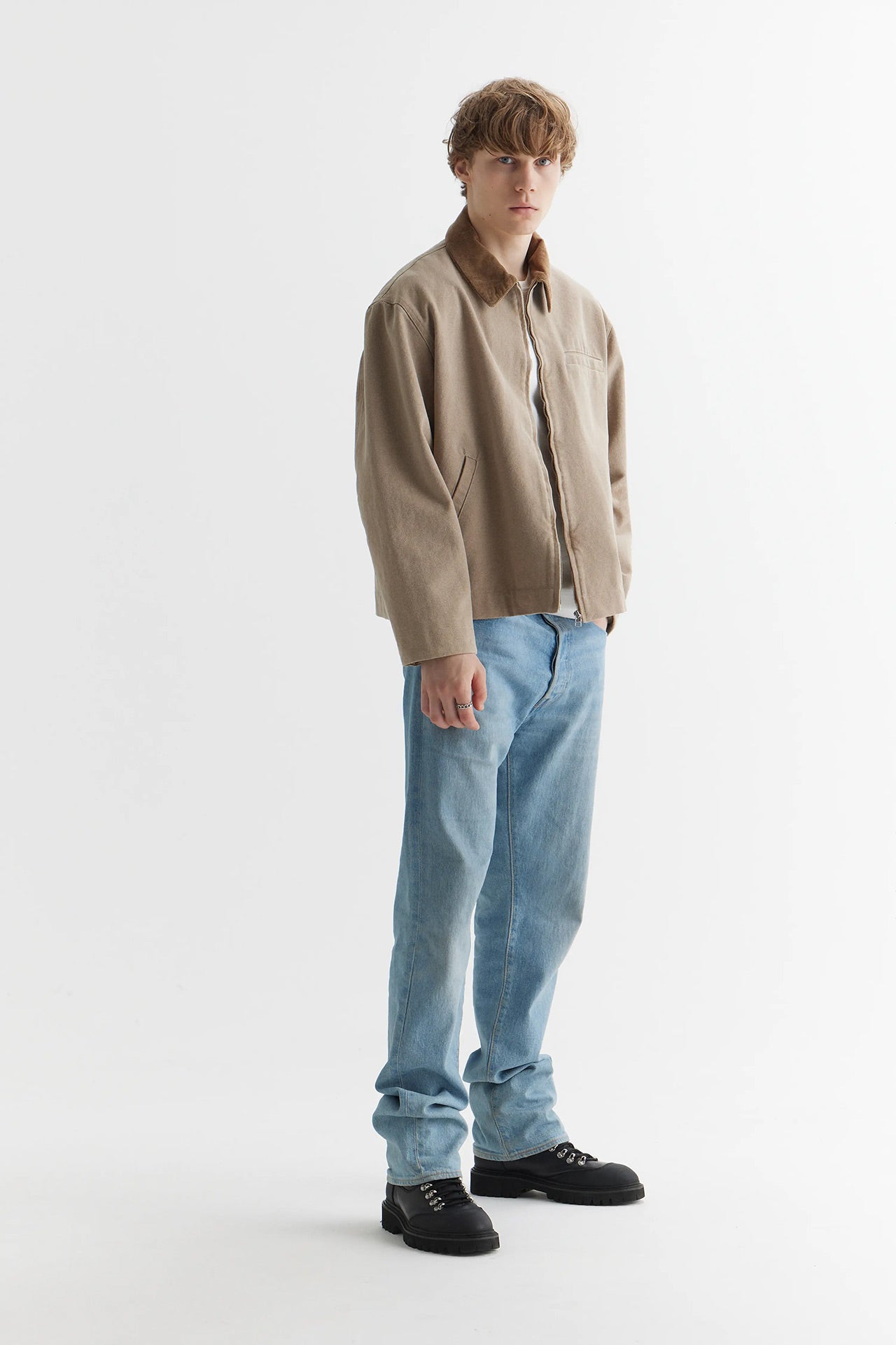 Washed Work Jacket Beige