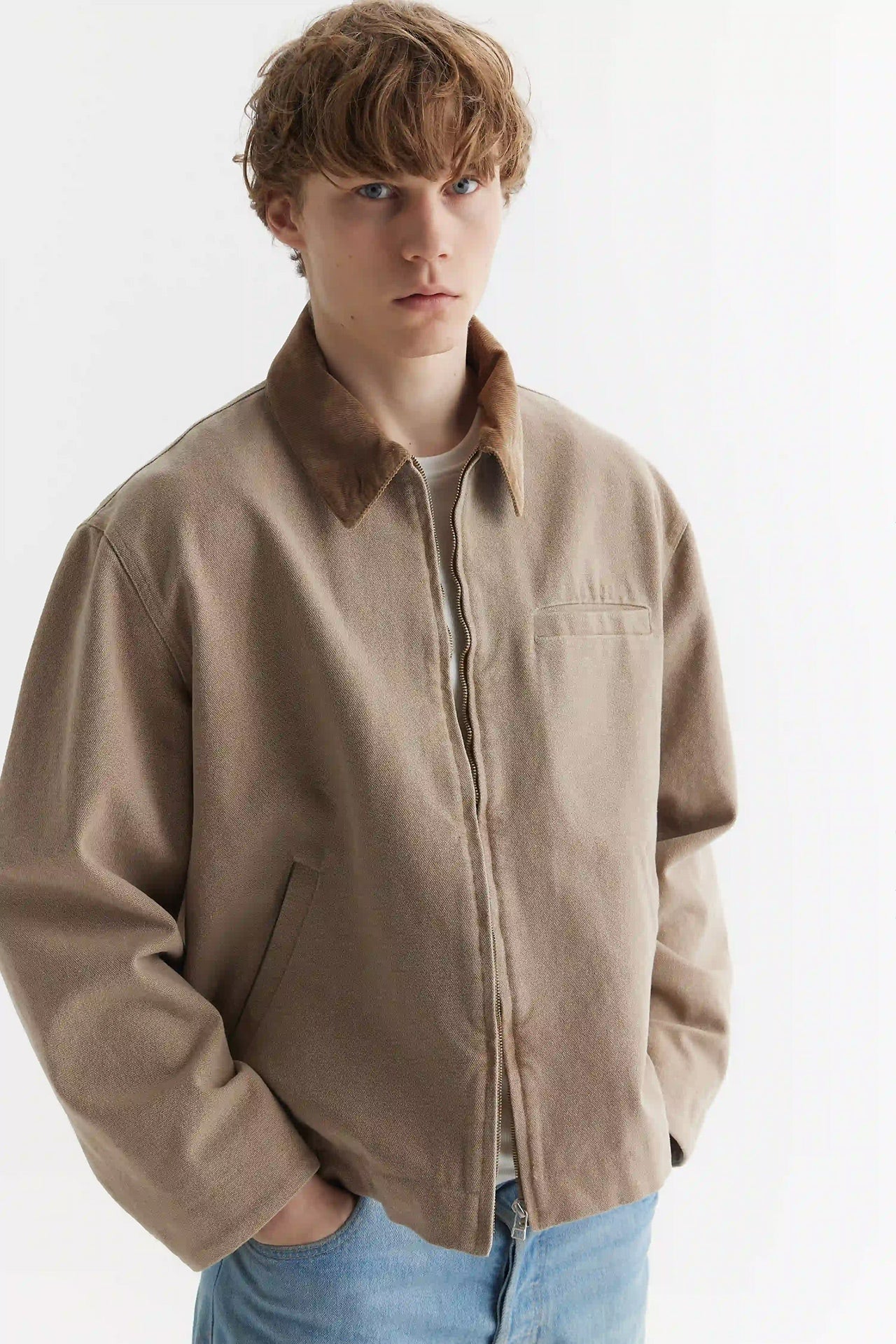 Washed Work Jacket Beige
