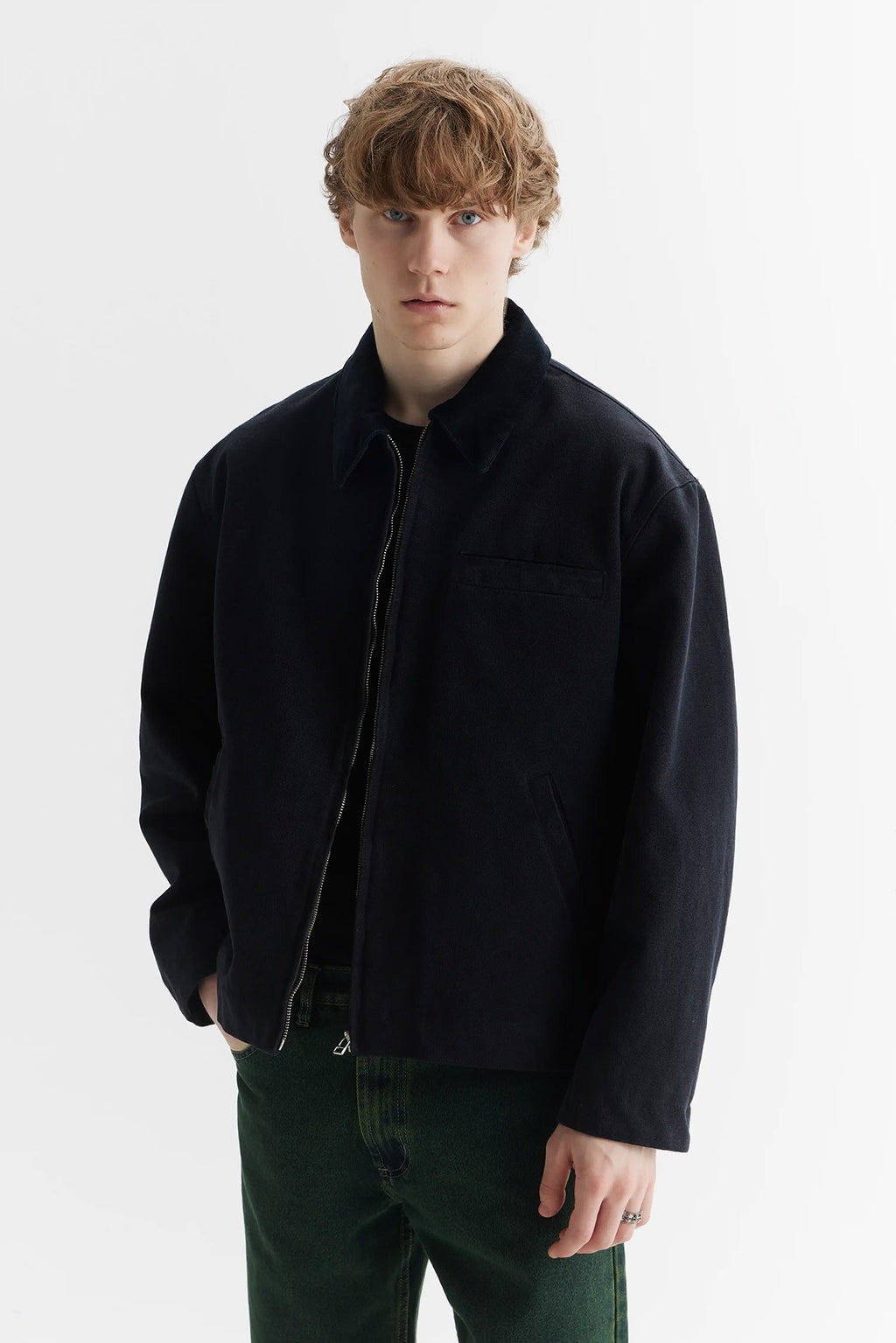 Washed Work Jacket Black